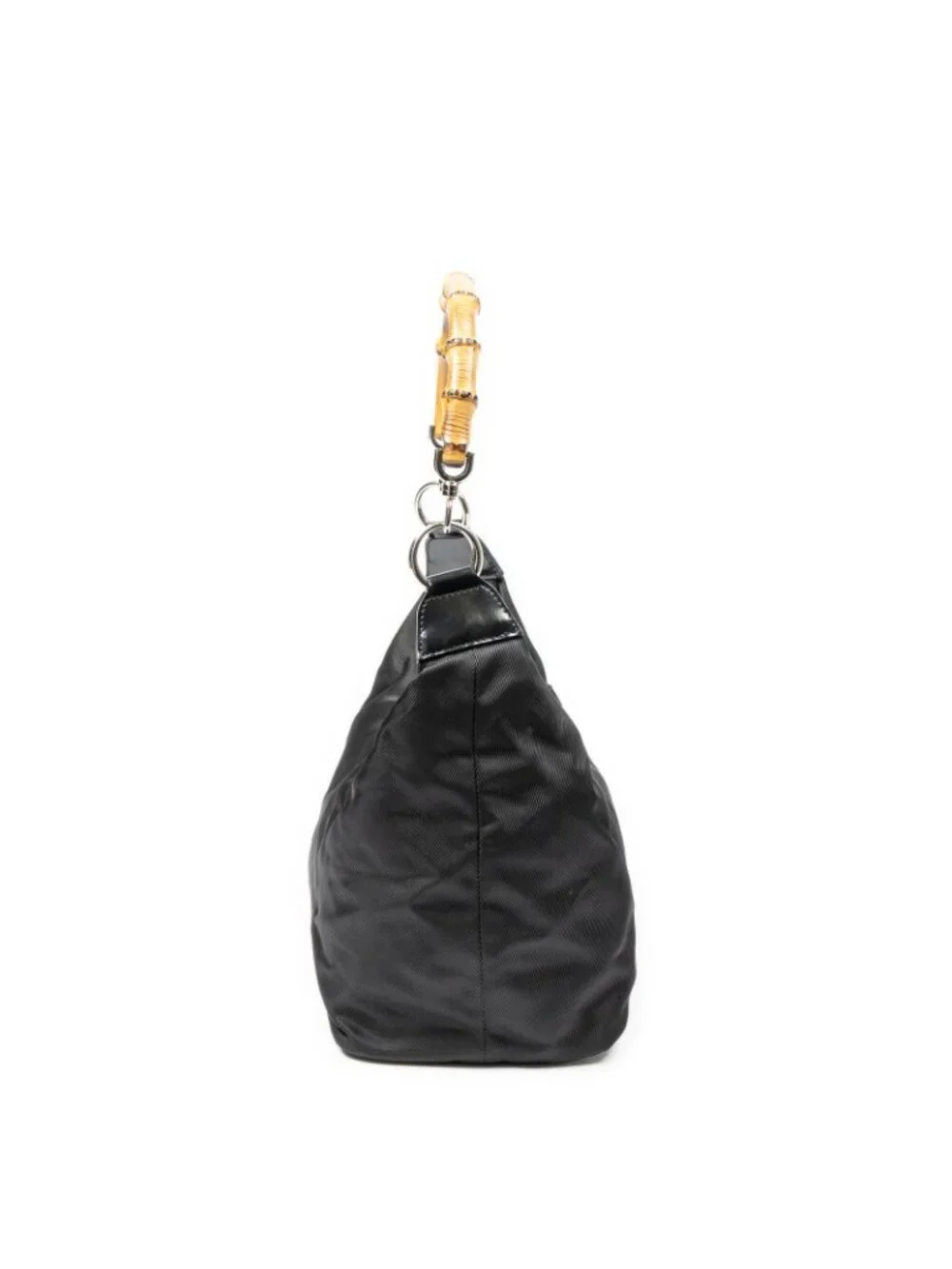 Gucci Bamboo Hobo Black Nylon Canvas